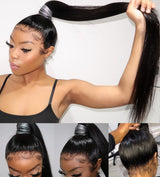 Invisible Strap 360 Skin Melt Lace Wig 2.0 Precut Lace Knot-Free Human Hair Frontal Wig Straight