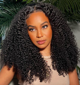 {Clearance} Glueless Air Cap Skin Melt Swiss Lace Preplucked Human Hair Closure Wigs Kinky Curly