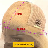13x4/13x6 Flaxen Ash Blonde Preplucked Human Hair Lace Front Wig