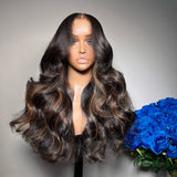 {Endofyear Clearance} Body Wave Highlights Preplucked Human Hair Lace Front Wig