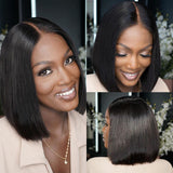 {50% Off} 13x6 Human Hair 250% Straight BOB Lace Front Wig