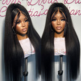 Upgraded 13x6 Fitted Cap Glueless Skin Melt Lace Front Wig Yaki Straight
