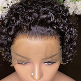Destiny | Curly Pixie Cut 13x6 Preplucked Virgin Human Hair Lace Wig