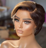 Lewis | Highlight Blonde Pixie Cut Preplucked Virgin Human Hair Wig