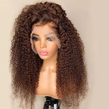 Tiara | Brown Color Virgin Human Hair Lace Front Wig Curly