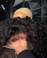 Curly Baby Hair Natural 4C Edge Skin Melt Lace Frontal Wig Curly