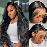 {Clearance} 13x4 3D FULL FRONTAL Skin Melt Lace Preplucked Human Hair Lace Front Wig | Body Wave