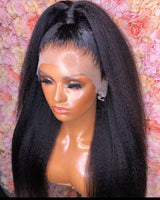 13x6 3D FULL FRONTAL Skin Melt Lace Preplucked Human Hair Lace Front Wig | kinky