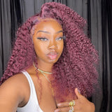 Agatha Lace Front Wig 150% Density Burgundy Curly