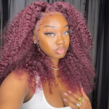 Agatha Lace Front Wig 150% Density Burgundy Curly