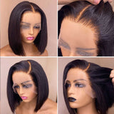 13x6 3D FULL FRONTAL Skin Melt Lace Preplucked Human Hair Lace Front Bob Wig