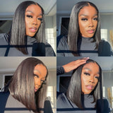 13x6 3D FULL FRONTAL Skin Melt Lace Preplucked Human Hair Lace Front Bob Wig