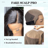 Ella | Invisible Knots Diamond Fake Scalp 13X6 Lace Front Wig | Silky Straight