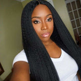Ivy | 13X6 Deep Parting Lace Front Preplucked Virgin Human Hair Lace Wig | Kinky Straight