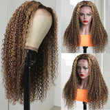 Karla | Honey Blonde Highlight Preplucked Virgin Human Hair Curly Lace Wig