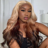 Madison | Preplucked Colored Blonde Human Hair Lace Wig | Silky Straight