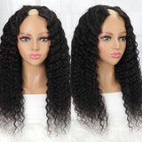 Natural V Part Wig No Leave-out Glueless Human Hair Wigs