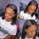 Sarah| Preplucked Virgin Human Hair 360 Bob Lace Wig | Silky Straight