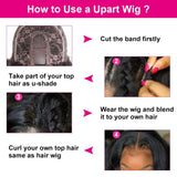 U Part Wig Silky Straight Affordable Glueless Human Hair Wig