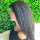 Curly Baby Hair Natural Edge Skin Melt Lace Frontal Wig KINKY Straight