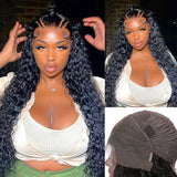 13x4 3D FULL FRONTAL Skin Melt Lace Preplucked Human Hair Lace Front Wig | Water Wave