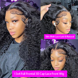13x4 3D FULL FRONTAL Skin Melt Lace Preplucked Human Hair Lace Front Wig | Water Wave