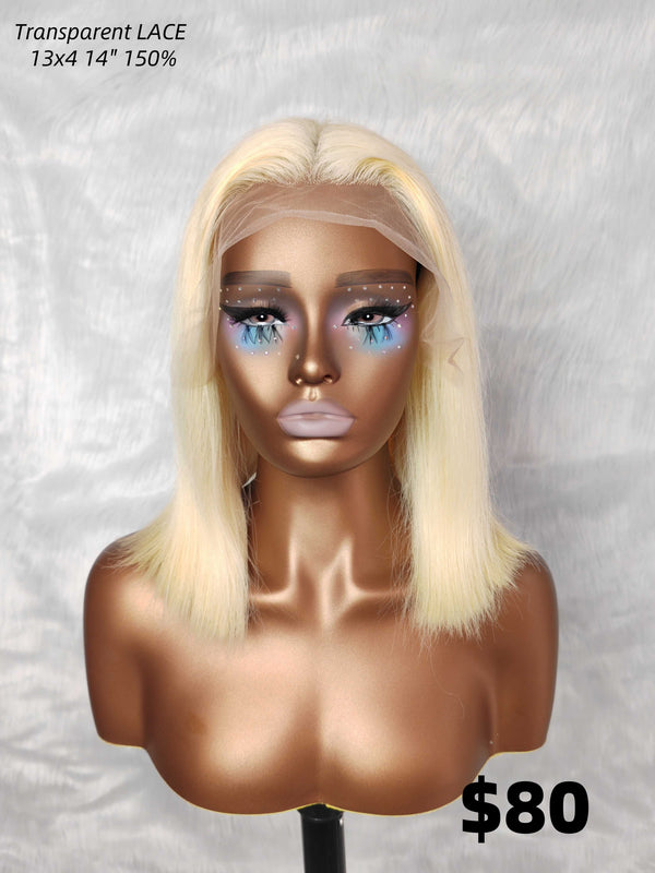 {LAST-PIECE-CLEARANCE} 13x4 Blonde 613 Human Hair BOB Lace Front Wig
