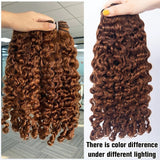 High Quality Human Hair Bundles Weave Hair Extension Burmese Curls Brown