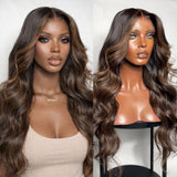 13x4/13x6 Highlight Pre-Plucked Human Hair Lace Frontal Body Wave Wig