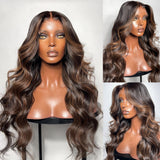 13x4/13x6 Highlight Pre-Plucked Human Hair Lace Frontal Body Wave Wig