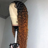 4X4/13x4 Transparent Lace Wig 250% Ombre Water Wave Human Hair Wig