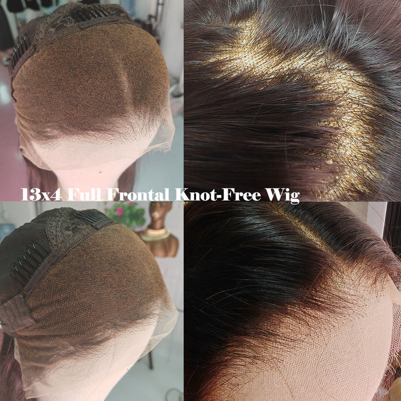 13x4 Knot-Free FULL FRONTAL HD Skin Melt Lace Preplucked Human Hair Lace Wig | Curly