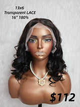 {LAST-PIECE-CLEARANCE} 13x6 Transparent Lace Bouncy Wave Human Hair Lace Front Wig