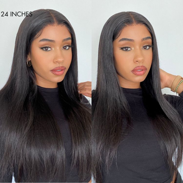 Upgraded Drawstring Dome Cap 3D Fitted Pre-Cut Lace Closure Wig Silky Straight