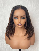 {LAST-PIECE-CLEARANCE} 360 Knot-Free Lagos Hairline Ombre Brown Fitted Skin Melt Lace Wig Burmese Curly