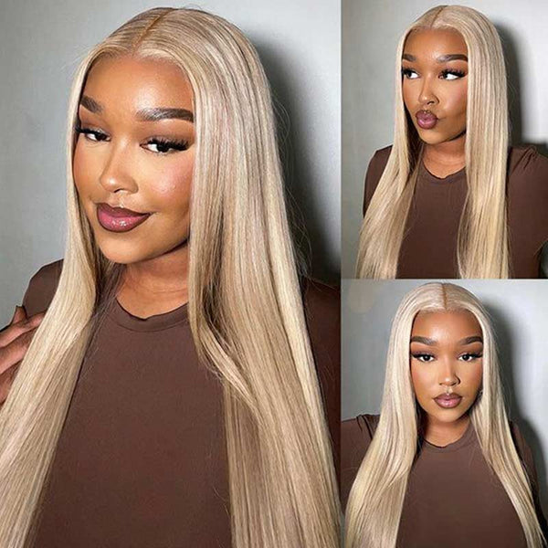 Zarina | P10/613 Platinum Blonde Highlight Human Hair Lace Front Wig