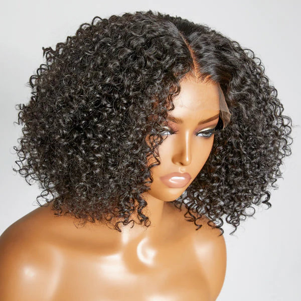 Caroline | 4X4 Closure Bob Wig Kinky Curly Short Lace Wig Human Hair