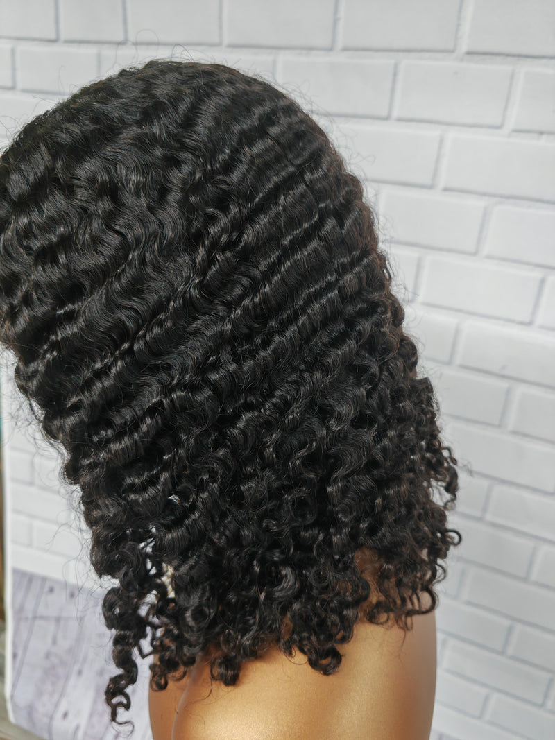 Burmese Curls Bob Wig Preplucked Human Hair Curly Lace Wigs