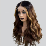 Upgraded Knot-Free 13x6 Fitted Cap Glueless Skin Melt Lace Front Wig Ombre Highlight
