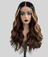 Upgraded Knot-Free 13x6 Fitted Cap Glueless Skin Melt Lace Front Wig Ombre Highlight