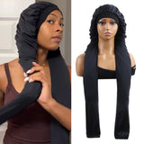 Long Hair Pantyhouse Bonnets for Sleeping 2 in 1 Long Hair & Braids Protection Bonnet