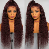 13x4|13X6 Lace Front Pretty Dark Burgundy Loose Wave Human Hair Wig
