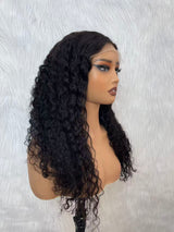 {LAST-PIECE-CLEARANCE} 7x5 Drawstring Transparent Lace Human Hair Curly Wig