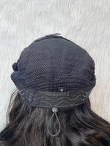 {LAST-PIECE-CLEARANCE} 7x5 Drawstring Skin Melt Lace Glueless Human Hair Wavy Wig with Bang