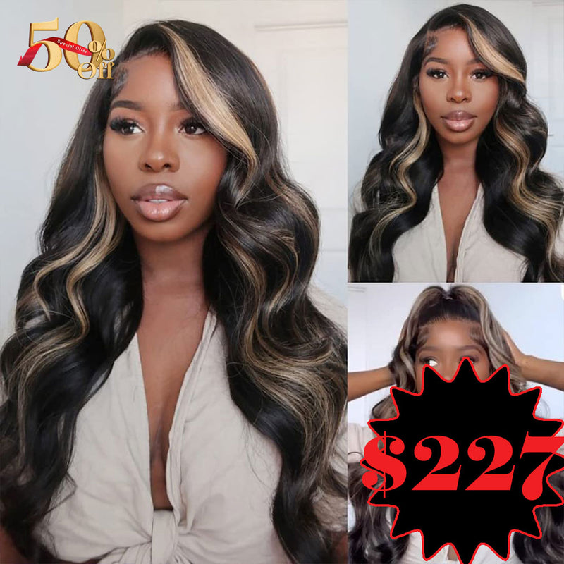 {50% Off} Skin Melt Lace Highlight Human Hair Lace Front Wig