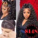 {50% Off} HD Lace 13x4 Skin Melt Lace 30" Full Frontal Loose Wave Human Hair Wig