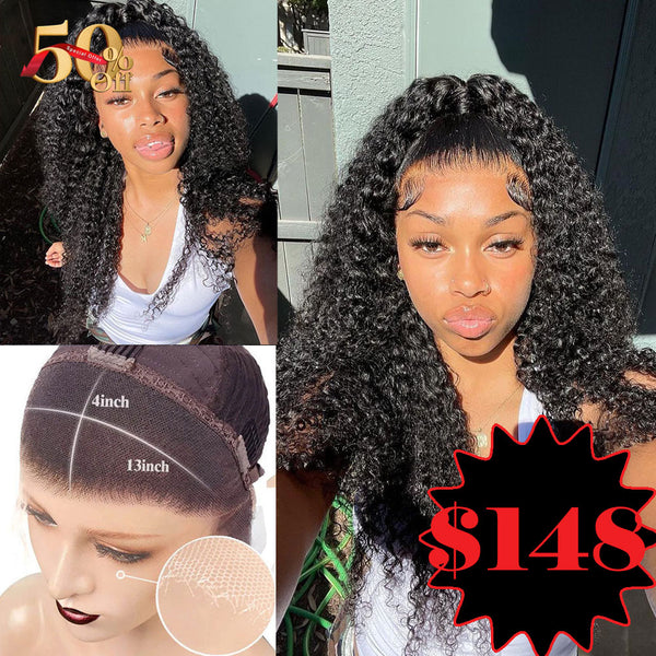 {50% Off} HD Lace 13x4 Skin Melt Lace 30" Full Frontal Curly Human Hair Wig
