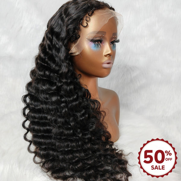 {50% Off} 360 Transparent Lace Wig Human Hair Loose Wave 200% Curly Edge