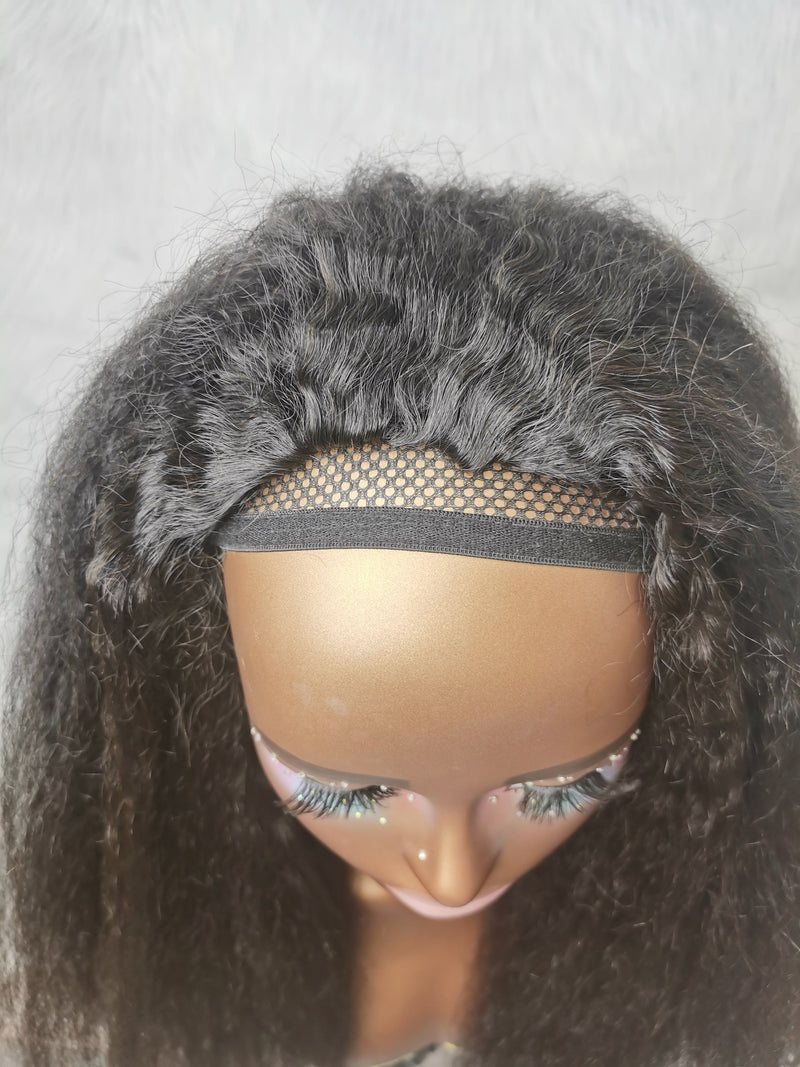 {LAST-PIECE-CLEARANCE} 3 IN 1 Half Wig Human Hair Drawstring Kinky Straight