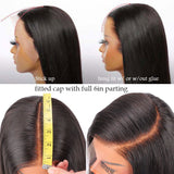 New 13x6 Fitted Cap Glueless Skin Melt Lace Front Wig Yaki Straight